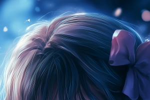 可爱女孩蓝色眼睛抱小熊 4K竖屏动漫手机高清壁纸1768x3840免费下载