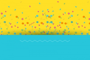矢量节日手绘碎片漂浮背景