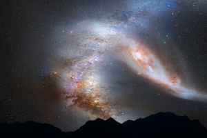 仙女座星系 银河 空间 星星 宇宙 天空 风景图片