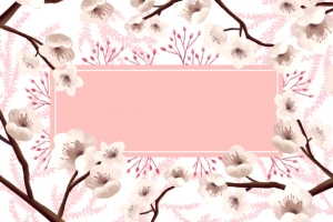 春天樱花树枝花朵装饰元素