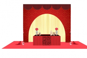 中式婚礼舞台背景效果图