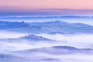 粉色天空紫色大山高清PNG透明背景摄影风景设计素材免费下载