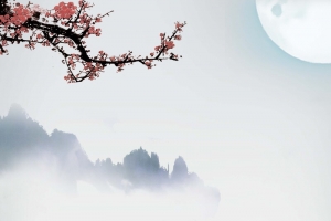 中国风水墨画古韵大气海报背景