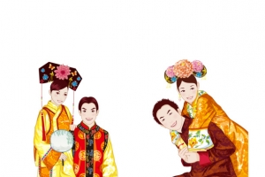 卡通婚纱照