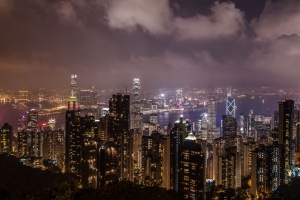 夜城 摩天大楼 大都市 城市灯光 香港 4k壁纸 3840x2160