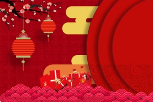 春节中国风红色淘宝海报背景