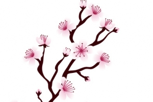 矢量日式樱花