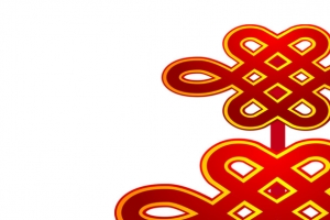 手绘中国红色中国结效果图