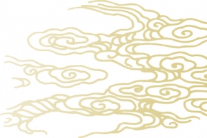 黄色简约手绘云纹设计