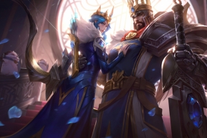 英雄联盟lol插画 寒冰射手 艾希 蛮族之王泰达米尔4k高清壁纸3840x2160