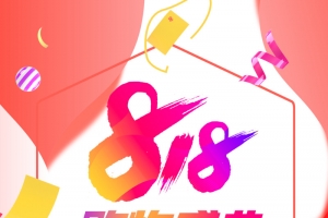 818购物盛典艺术字边框电商元素