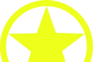 黄色卡通可爱五角星圆形国庆节高清PNG透明图片设计素材免费下载