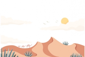 沙漠自然风景插画