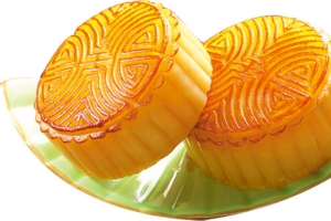 中秋节黄色两块月饼