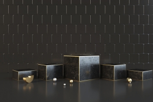 C4D，黑金，舞台，高端