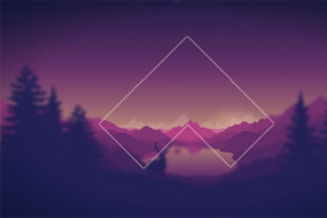 极简主义,山,鹿,简约风景4k壁纸