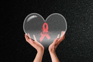 正视艾滋病简约质感黑色banner