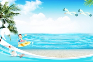 水上乐园泳池狂欢背景模板