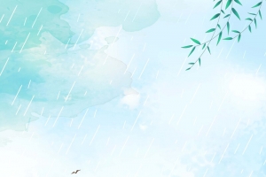 手绘清新春季二十四节气雨水节气海报