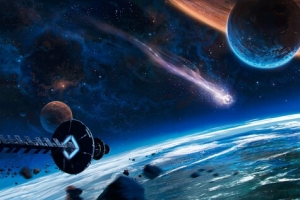 宇宙星球天空海报背景