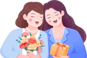 母亲节母女两个依靠