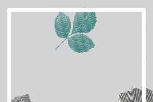 创意树叶纹理菜单黑白海报背景