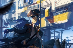 练习 海边少女战士 3440x1440动漫壁纸