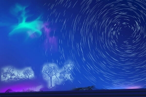 蓝色旋转星云设计海报背景