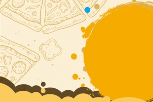 食物手绘黄色海报背景banner