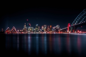 悉尼海港大桥夜景和悉尼天际线4k壁纸3840x2160