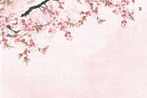 粉色手绘桃花海报