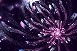 3840x2160 分形 花朵 发光 抽象 数字 紫色壁纸 背景