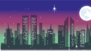 夜晚城市楼房