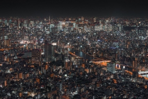 夜城 建筑 鸟瞰图 建筑 大都市 城市景观 4k壁纸 3840x2160