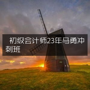 2023年初级会计师马勇冲刺班