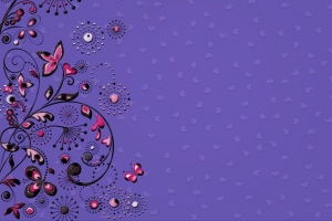 图案 花 蝴蝶 心 紫色 4k壁纸 3840x2160