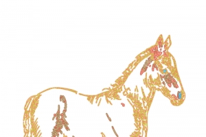 手绘素描动物马霓虹灯招牌设计