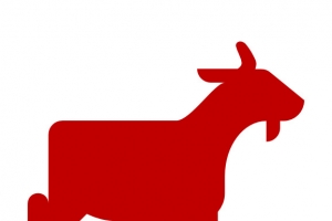 红色可爱山羊免扣素材