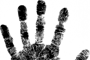 黑色墨迹掌印手指印