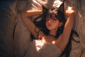 猫耳少女 暖阳 光影背景 4k动漫壁纸 3840x2160