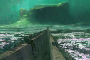 绿色峡谷海报背景