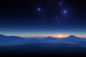 星空 山 夜景4k桌面壁纸