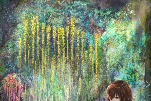 花园 路 女孩 相机 手机壁纸