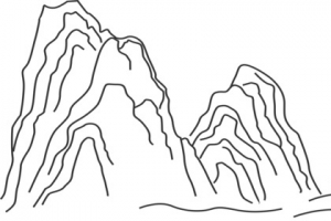 素描高清山河元素