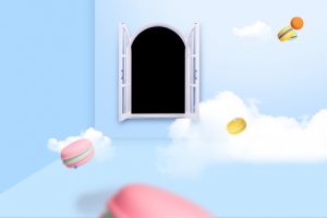 卡通梦幻蓝色banner背景