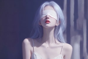 唯美蒙眼美女 2880x1800高清电脑壁纸 免费下载