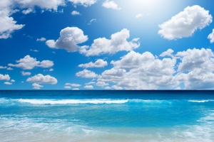 蓝天大海背景banner素材