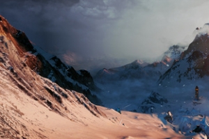 阳光山峰雪山天空