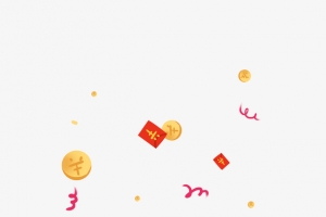 红色彩带金币红包