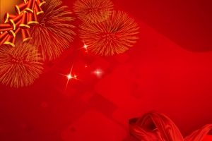 名片烟花爆竹烟花浪漫红色海报背景